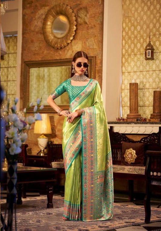 Matrut | Keshavam Green Multicolor Saree