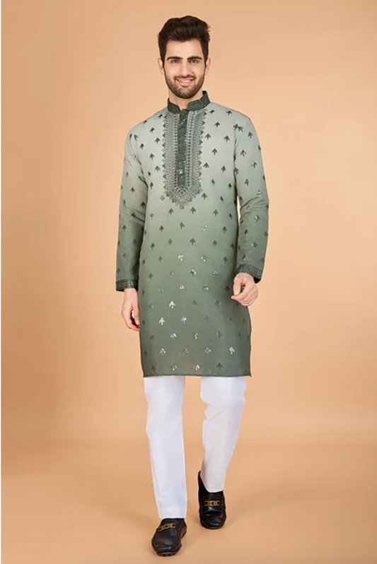 Matrut | Ember Hunter Green Kurta Set