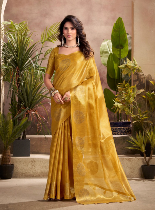 Matrut | Kiri Mustard Golden Saree