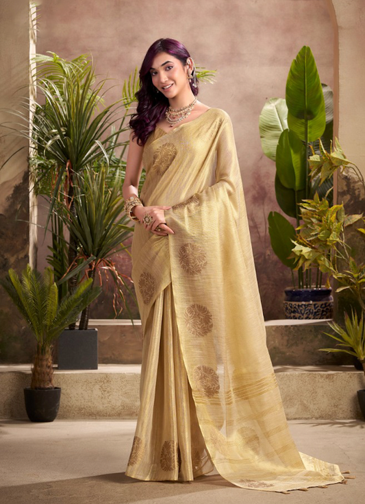 Matrut | Kiri Soft Gold Saree