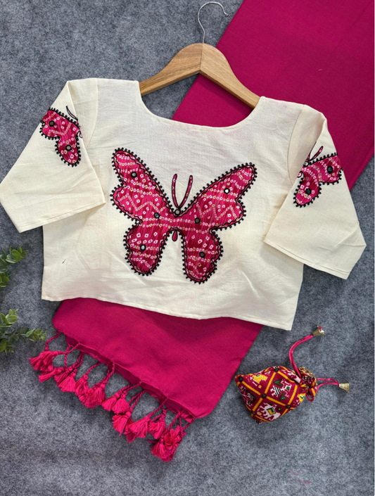 Matrut | Butterfly Pink Saree