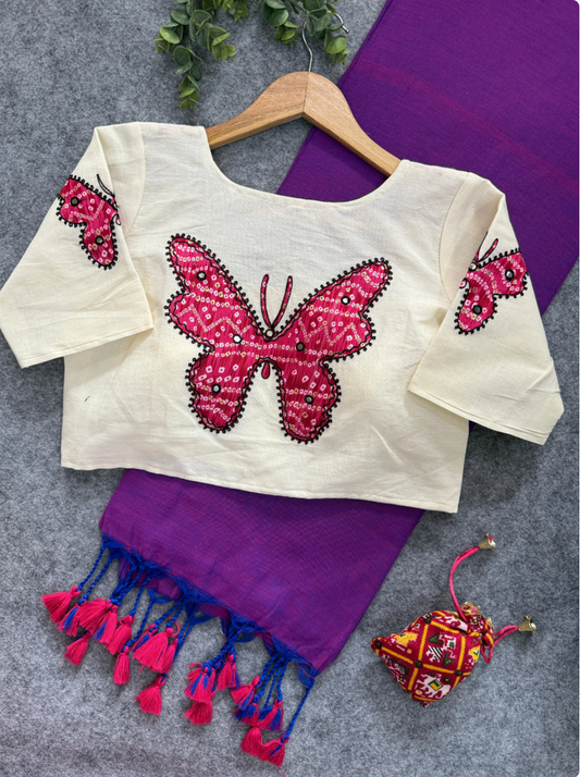 Matrut | Butterfly Purple Saree