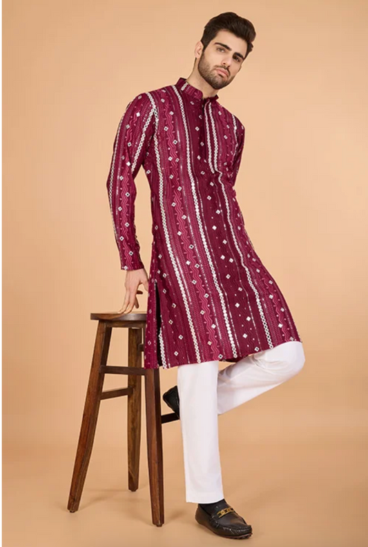 Matrut | Horizon Hues Maroon Kurta Set