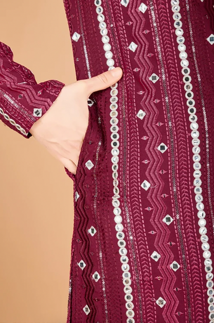 Matrut | Horizon Hues Maroon Kurta Set