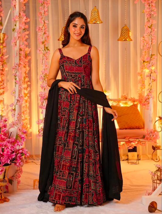 Matrut | Shayara Red-Black Gown