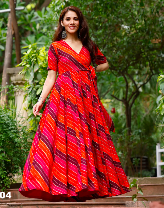 Matrut | Shayara Orange Multicolor Gown