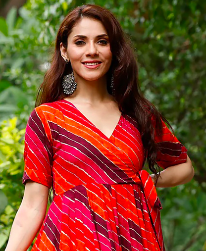 Matrut | Shayara Orange Multicolor Gown