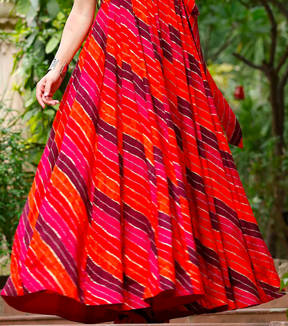 Matrut | Shayara Orange Multicolor Gown