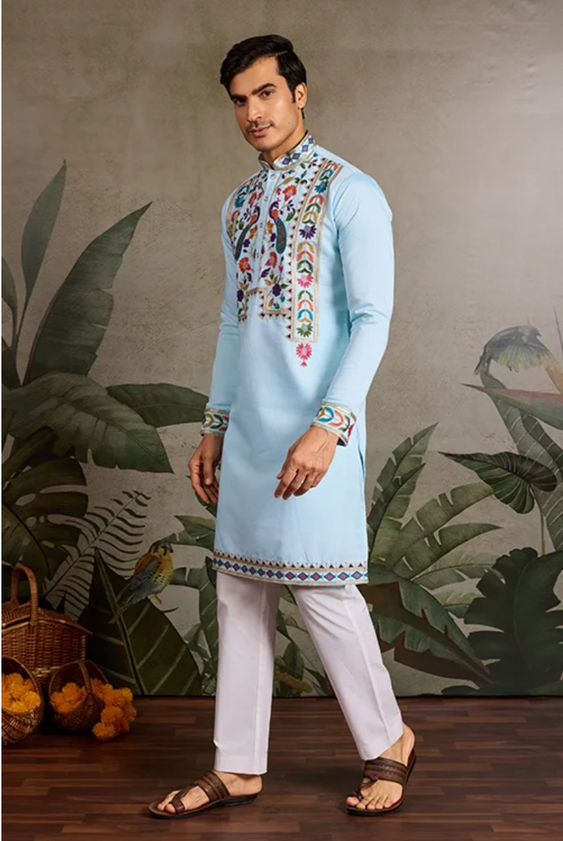 Matrut | Jhankaar Sky Blue Kurta Set