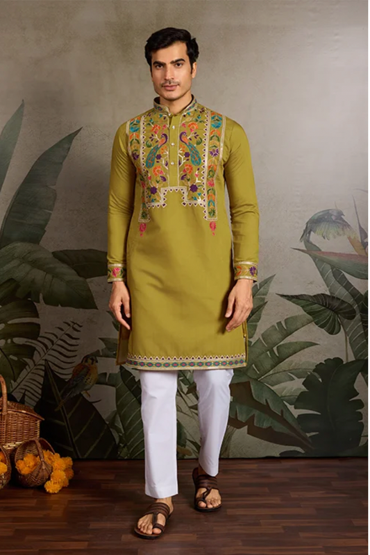 Matrut | Jhankaar Flourescent Green Kurta Set