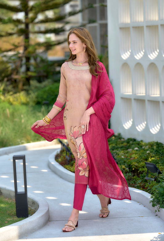 Matrut | Divine Bliss Cream Straight Suit