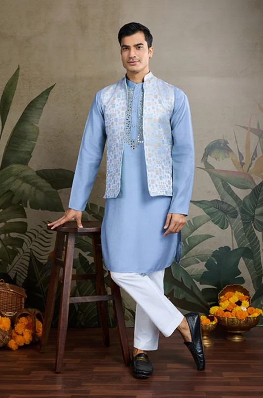 Matrut | Shaan Light Blue Kurta Set