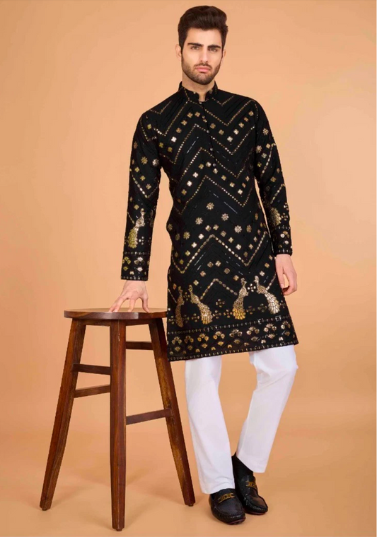 Matrut | Rudra Black Kurta Set