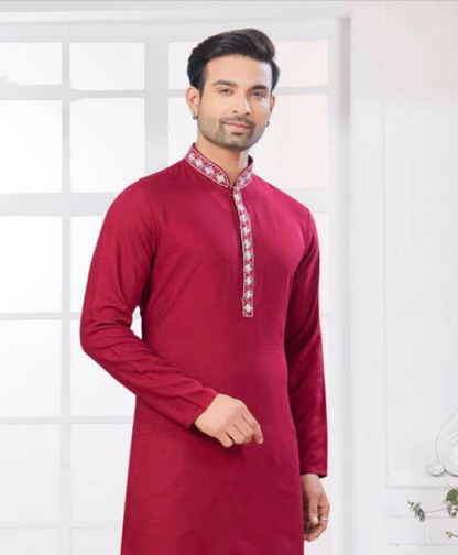 Matrut | Gallant Cherry Red Kurta Set