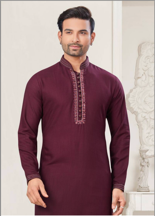 Matrut | Pure Weave Maroon Kurta Set