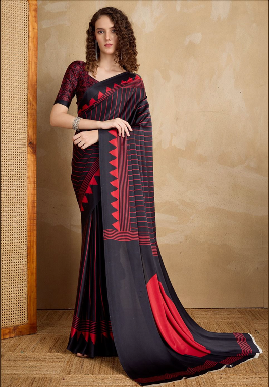 Matrut | Chakra Black Saree