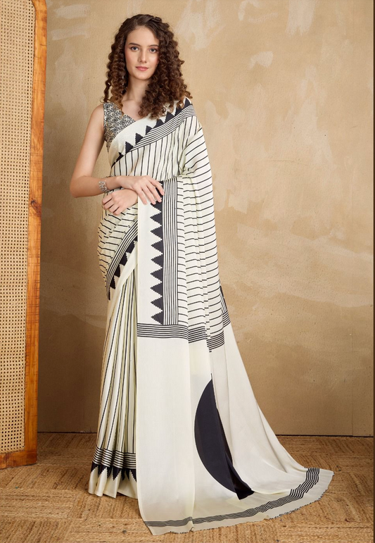 Matrut | Chakra White Saree