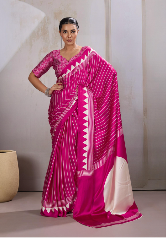 Matrut | Chakra Hot Pink Saree