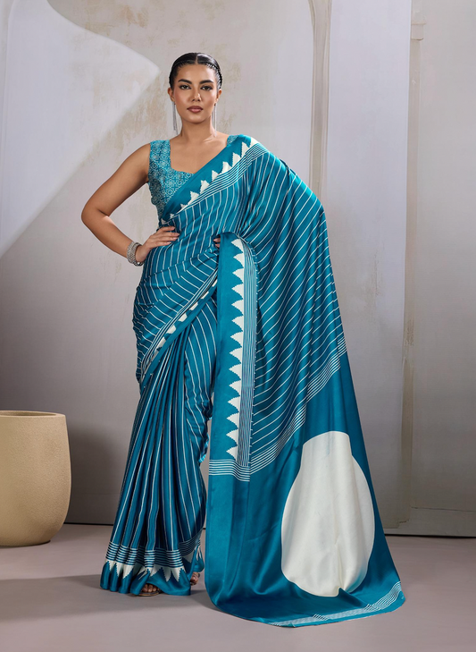 Matrut | Chakra Firozi Saree