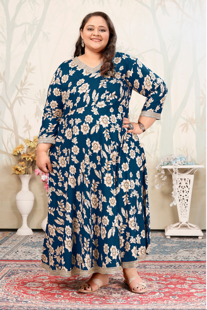 Matrut | Joyous Morpich Floral Long Dress