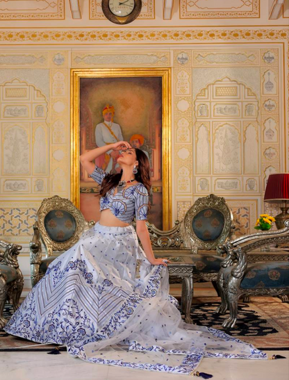 Matrut | Aayna Light Grey Lehenga