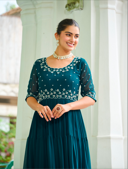 Matrut | Mausam Teal Blue Gown