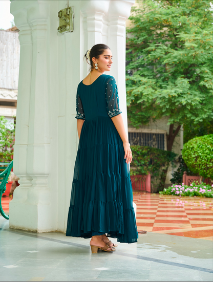 Matrut | Mausam Teal Blue Gown
