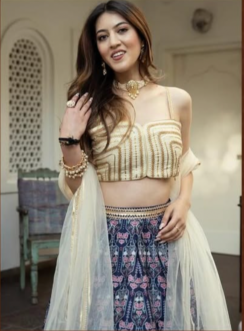 Matrut | Darling Cream-Blue Lehenga