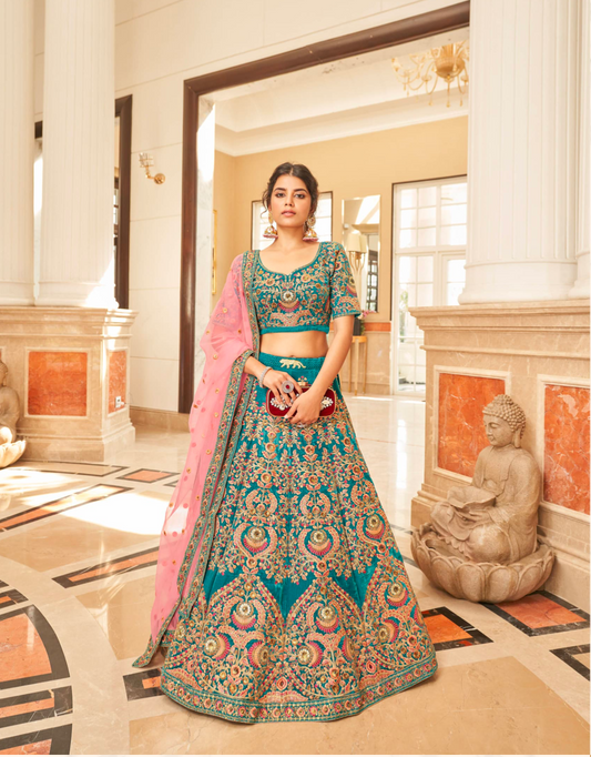 Matrut | Cultural Teal Blue Lehenga