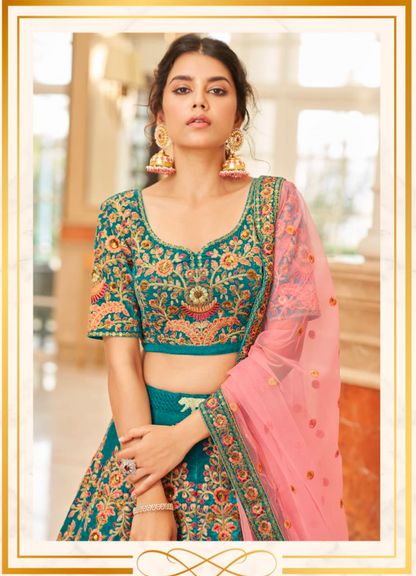 Matrut | Cultural Teal Blue Lehenga