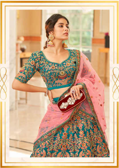 Matrut | Cultural Teal Blue Lehenga