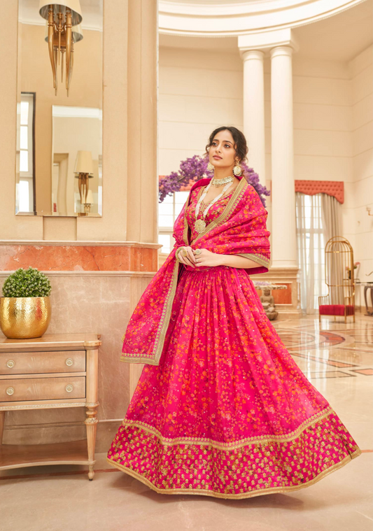 Matrut | Cultural Rani Pink Lehenga