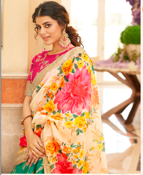 Matrut | Cultural Green-White Lehenga