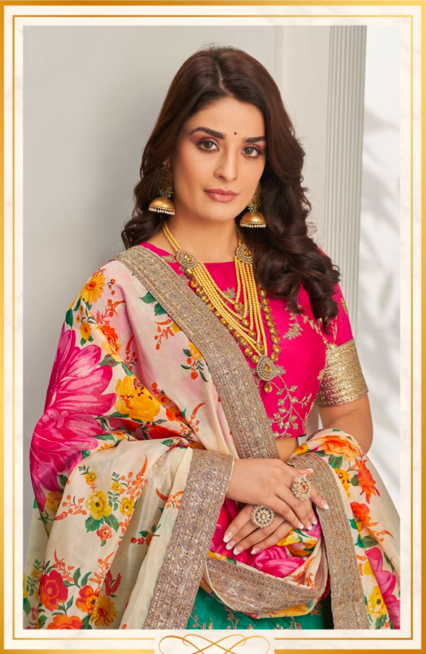 Matrut | Cultural Green-White Lehenga