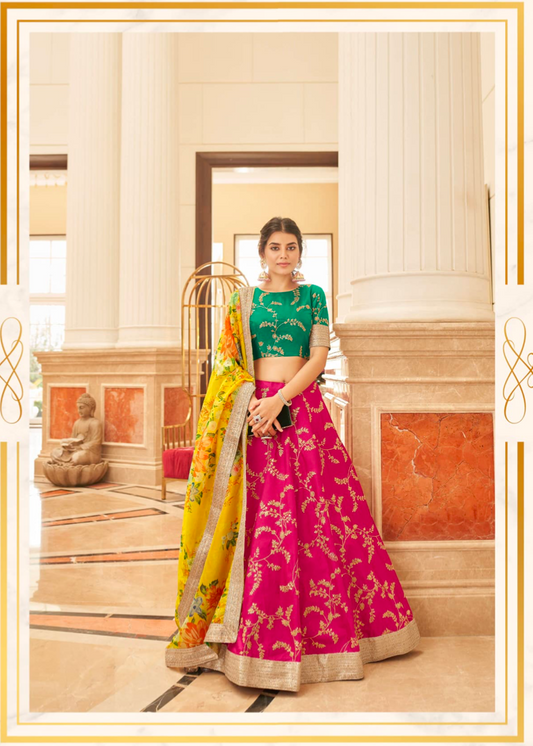 Matrut | Cultural Pink-Yellow Lehenga
