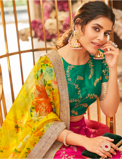 Matrut | Cultural Pink-Yellow Lehenga