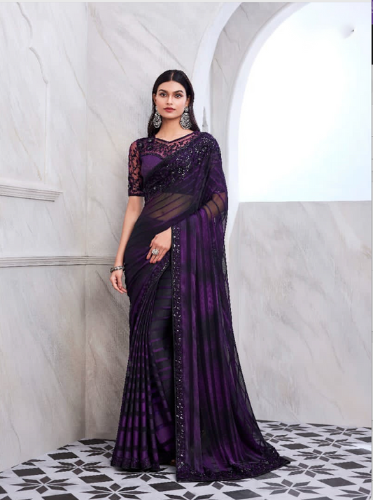 Matrut | Ehsaas Purple Saree
