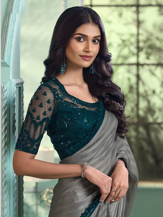 Matrut | Ehsaas Grey Saree