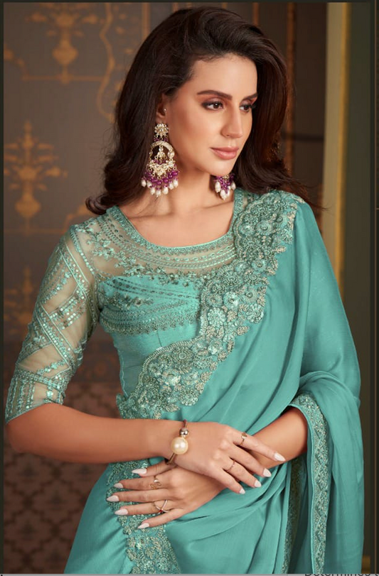 Matrut | Shehnai Firozi Saree