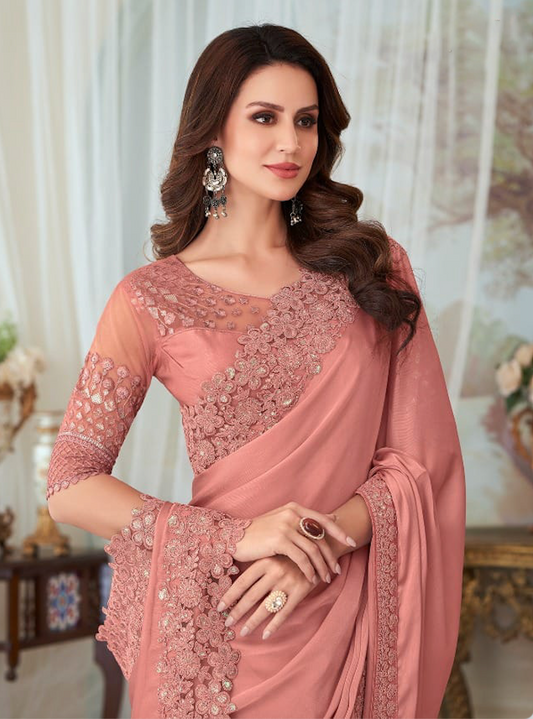 Matrut | Shehnai Peach Saree