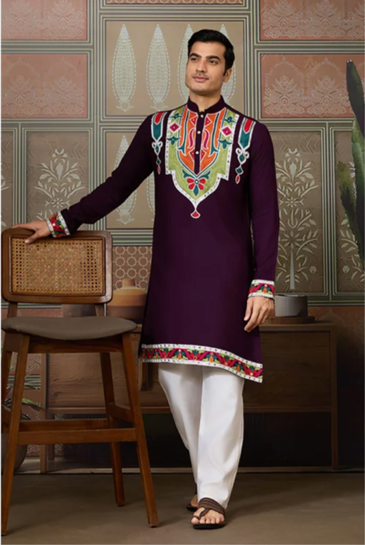 Matrut | Navami Wine Kurta Set