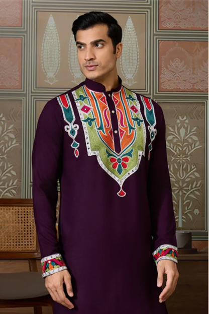 Matrut | Navami Wine Kurta Set