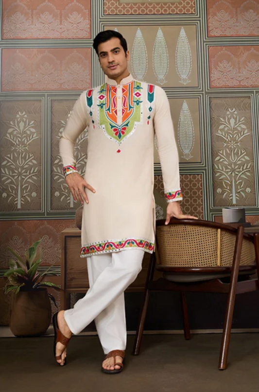 Matrut | Navami Beige Kurta Set