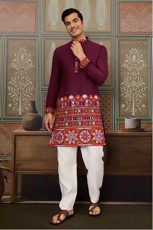 Matrut | Raas Wine Kurta Set