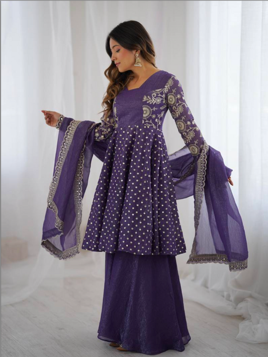 Matrut | Ruhi Purple Anarkali Suit