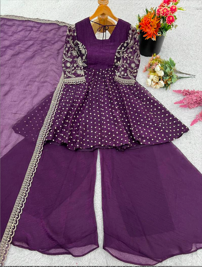 Matrut | Ruhi Wine Anarkali Suit