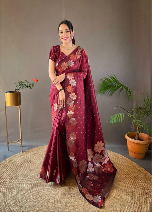 Matrut | Siya Maroon Saree
