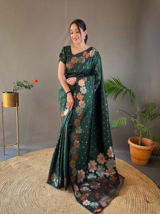 Matrut | Siya Dark Green Saree