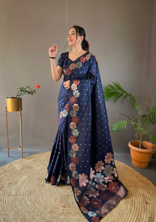 Matrut | Siya Navy Blue Saree