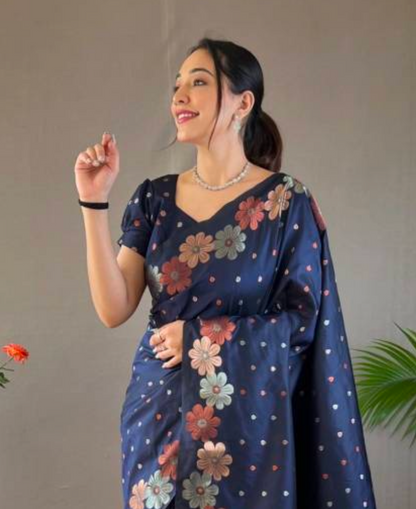 Matrut | Siya Navy Blue Saree